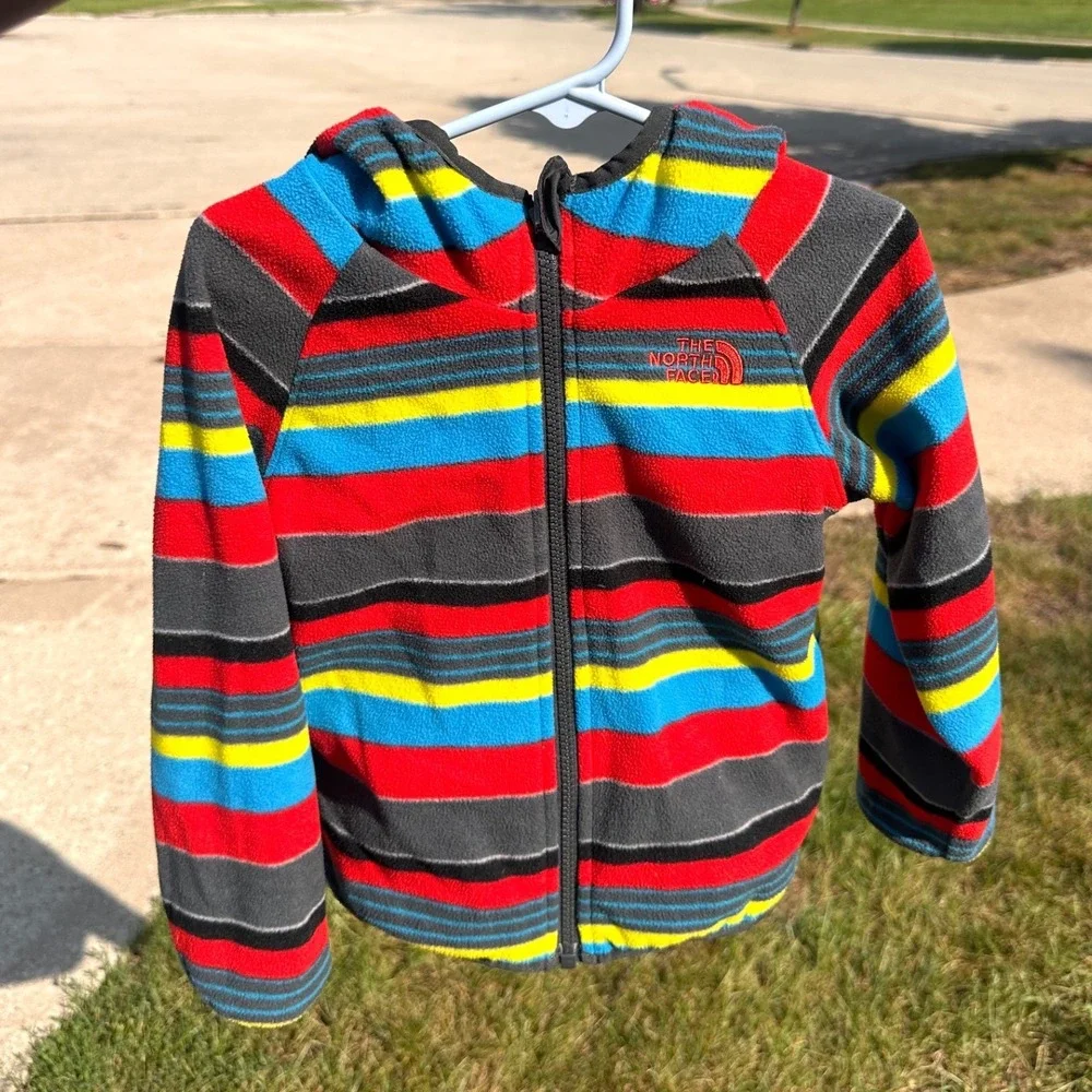 The North Face Kids Reversible Hooded Windbreaker Fleece Lined Jacket Size 3T
